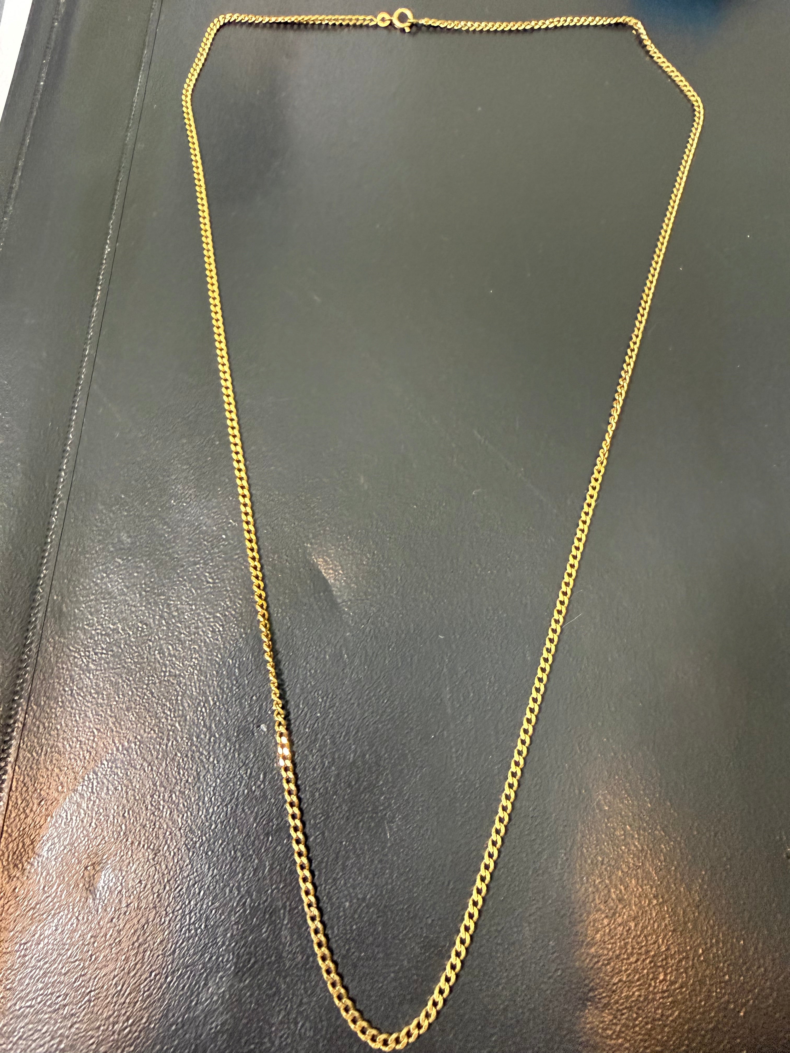 Belle longue chaîne en plaqué or homme