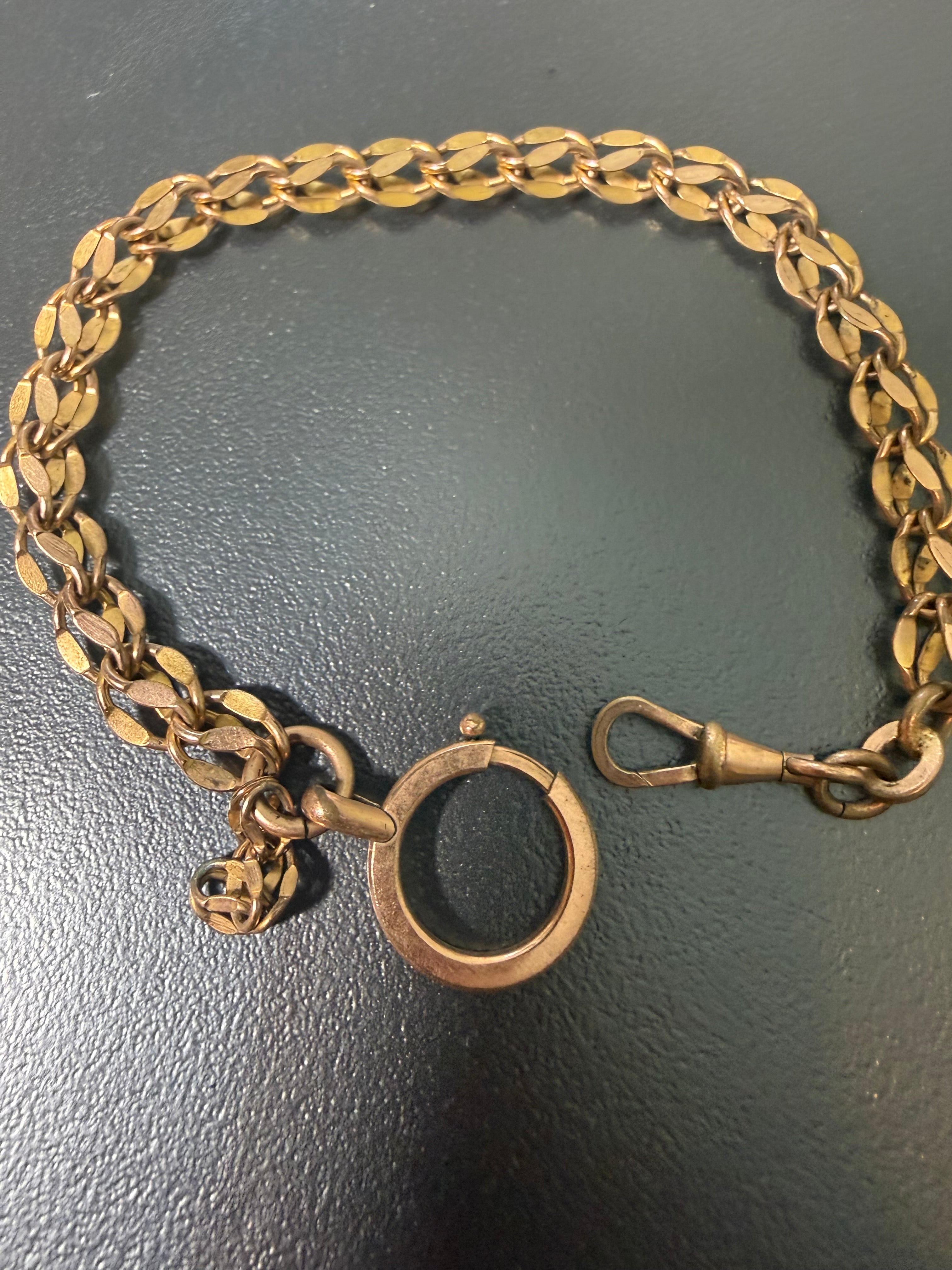 Belle chaîne de montre en plaqué or poinçonné