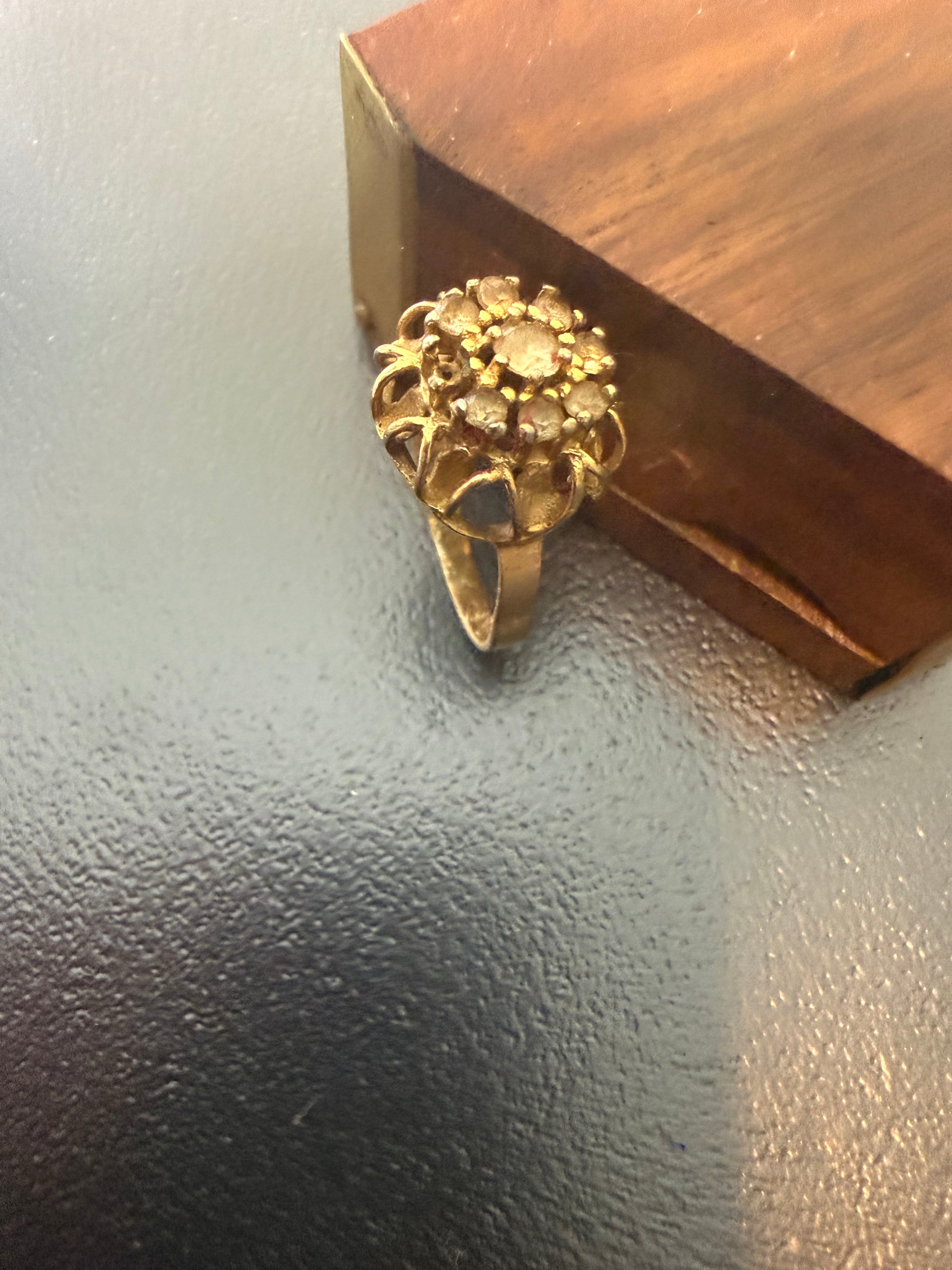 Bague ancienne en plaqué or poinçonné