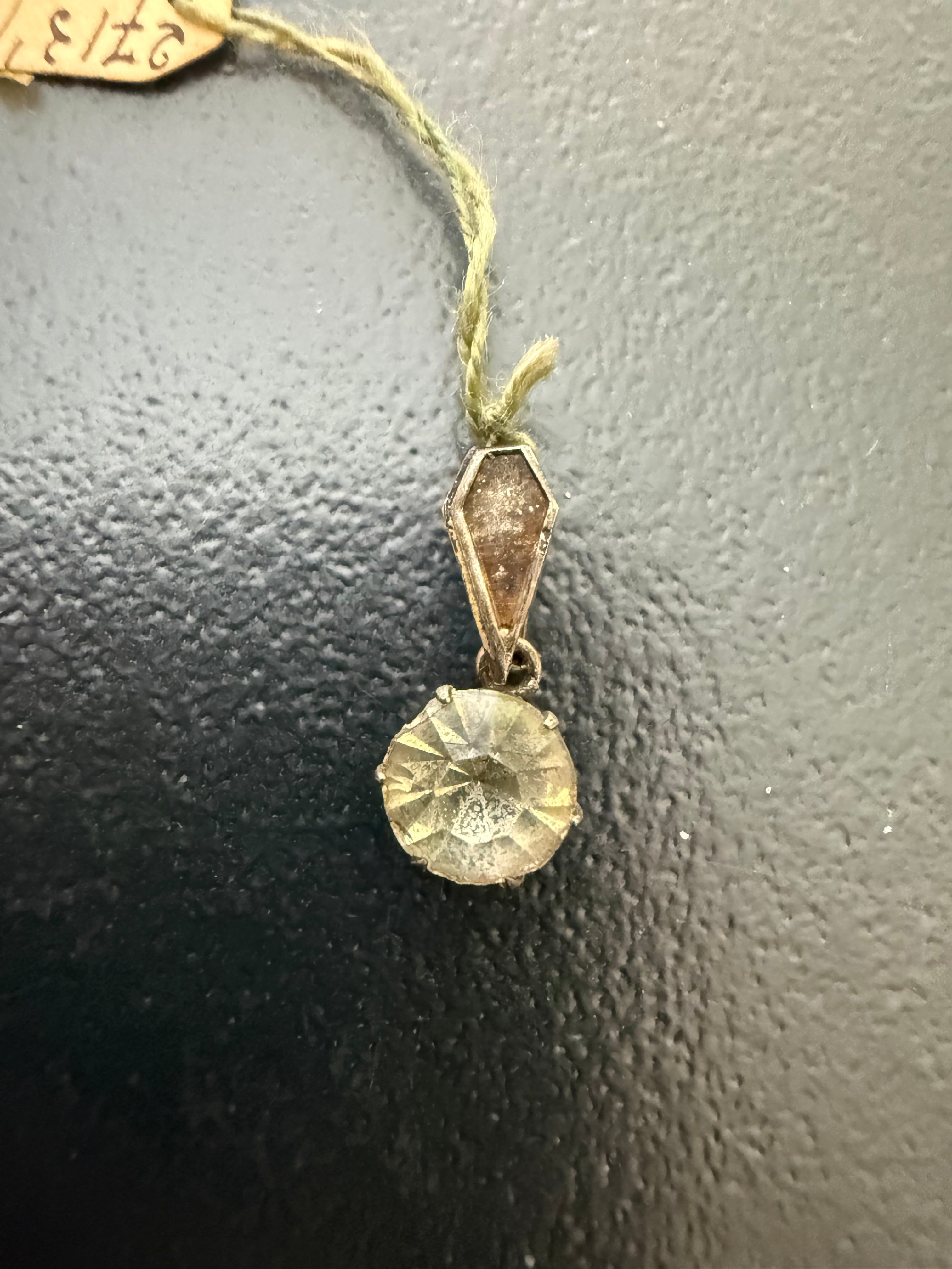 Beau pendentif ancien argent et cristal de roche