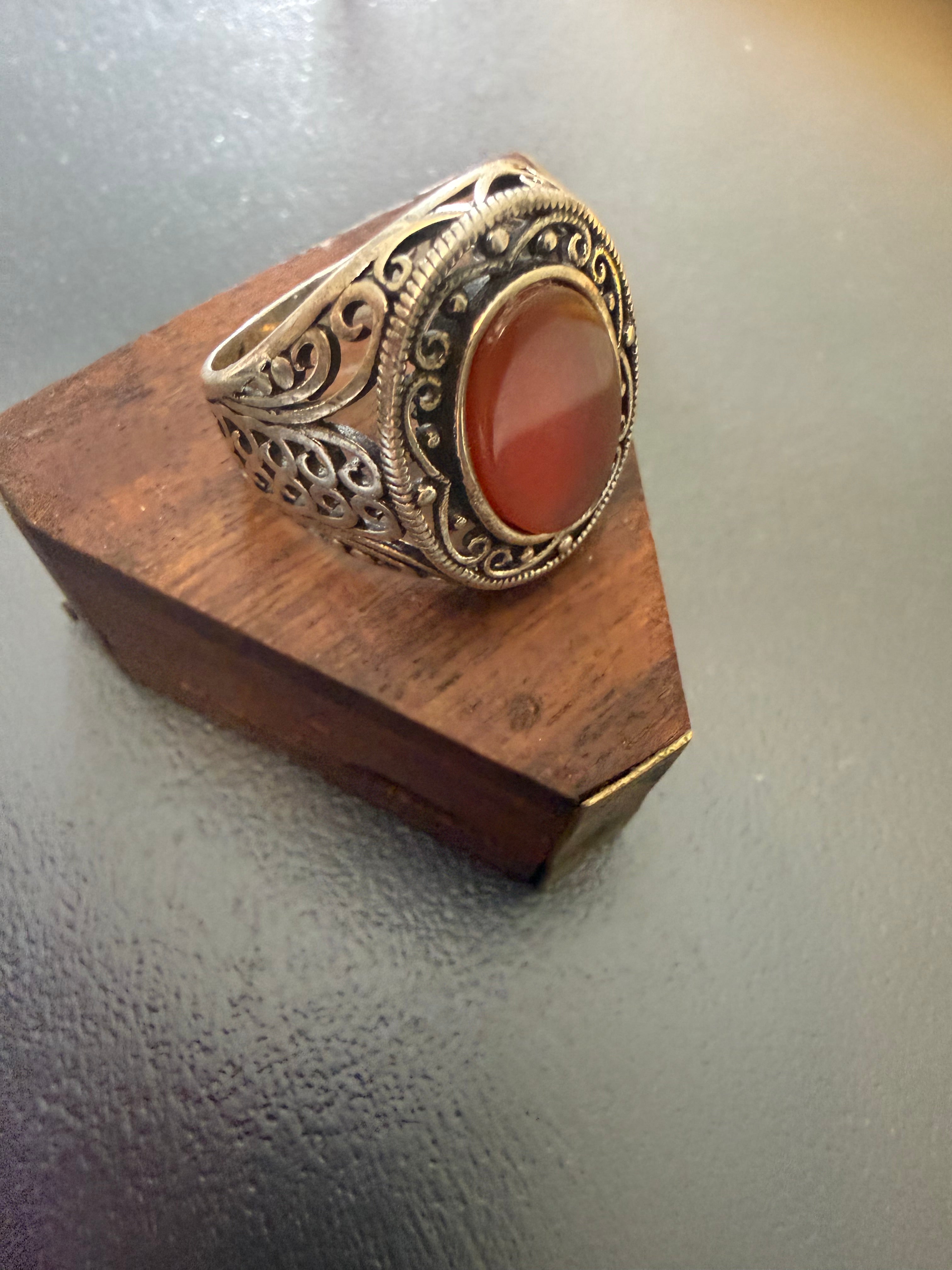 Bague en argent 925 et cornaline
